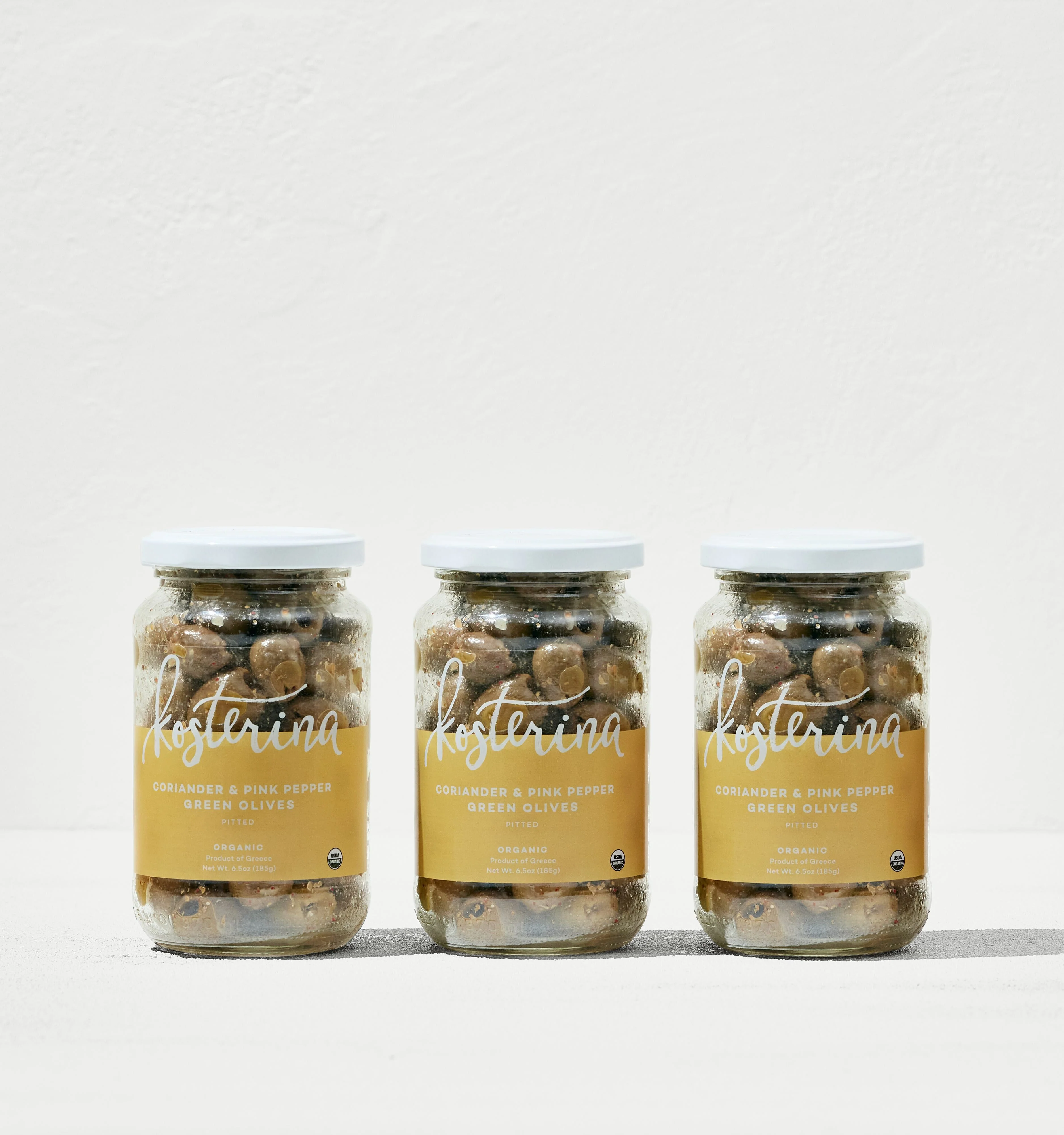 Kosterina Coriander and Pink Pepper Green Olives