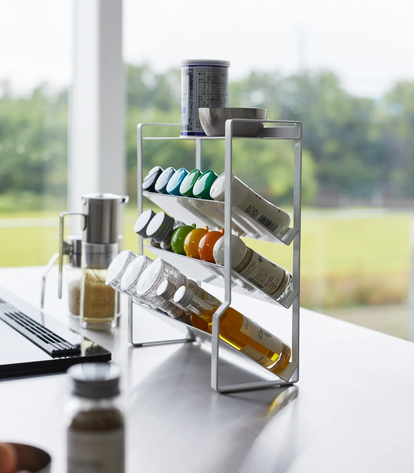 Yamazaki Home Four-Tier Slim Spice Rack - Steel - Image 3
