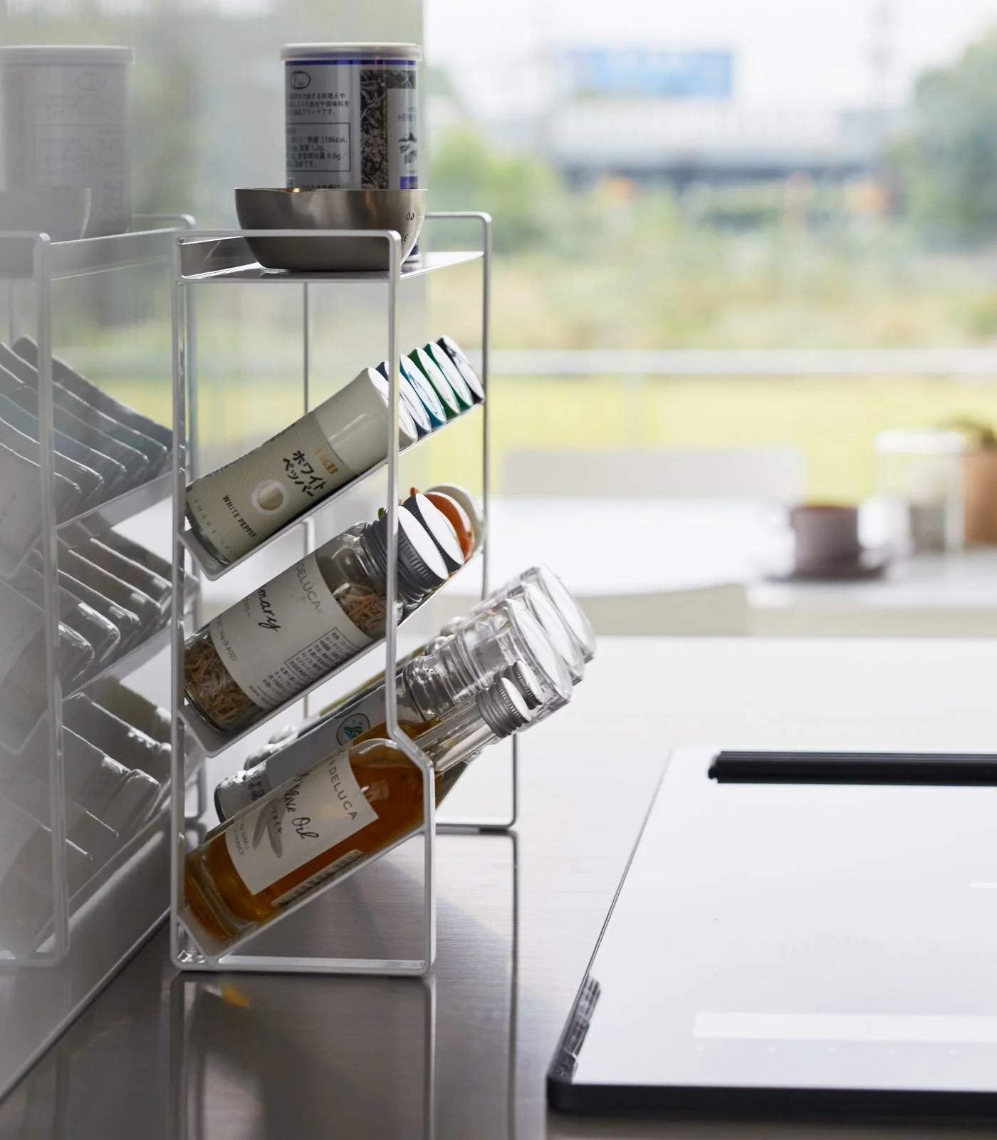 Yamazaki Home Four-Tier Slim Spice Rack - Steel - Image 5