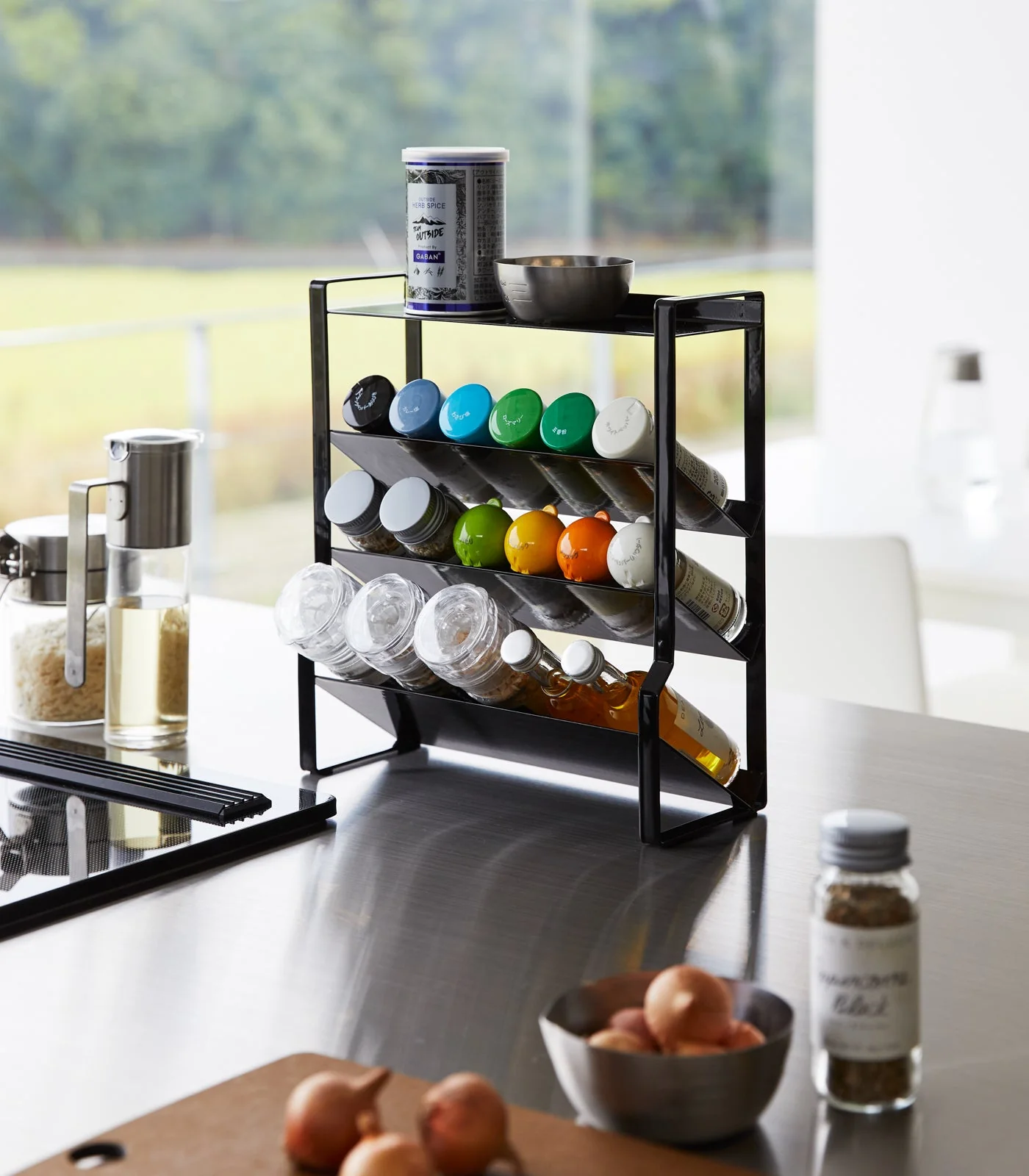 Yamazaki Home Four-Tier Slim Spice Rack - Steel - Image 8